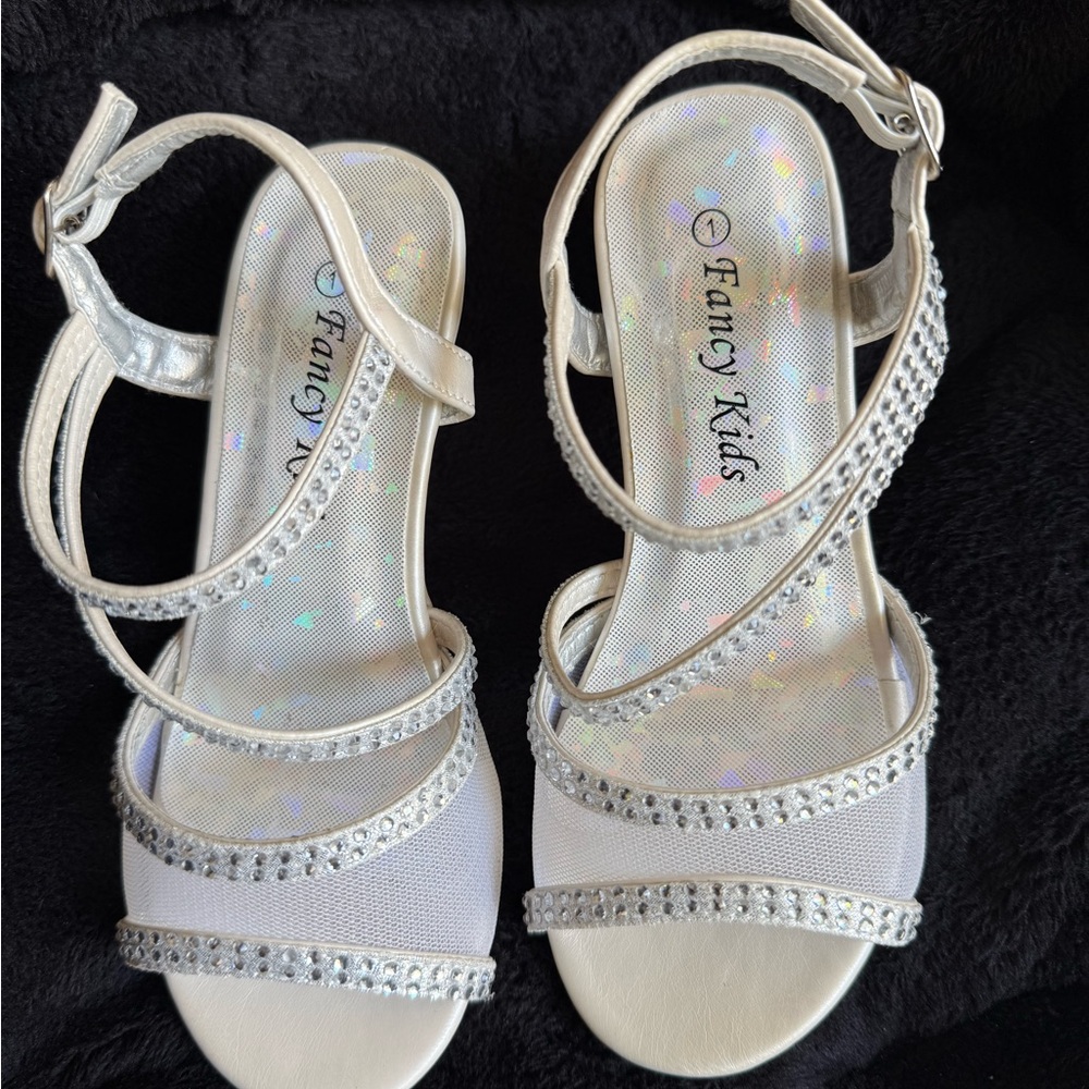 Fancy Kids Silver and White Women's Sandals